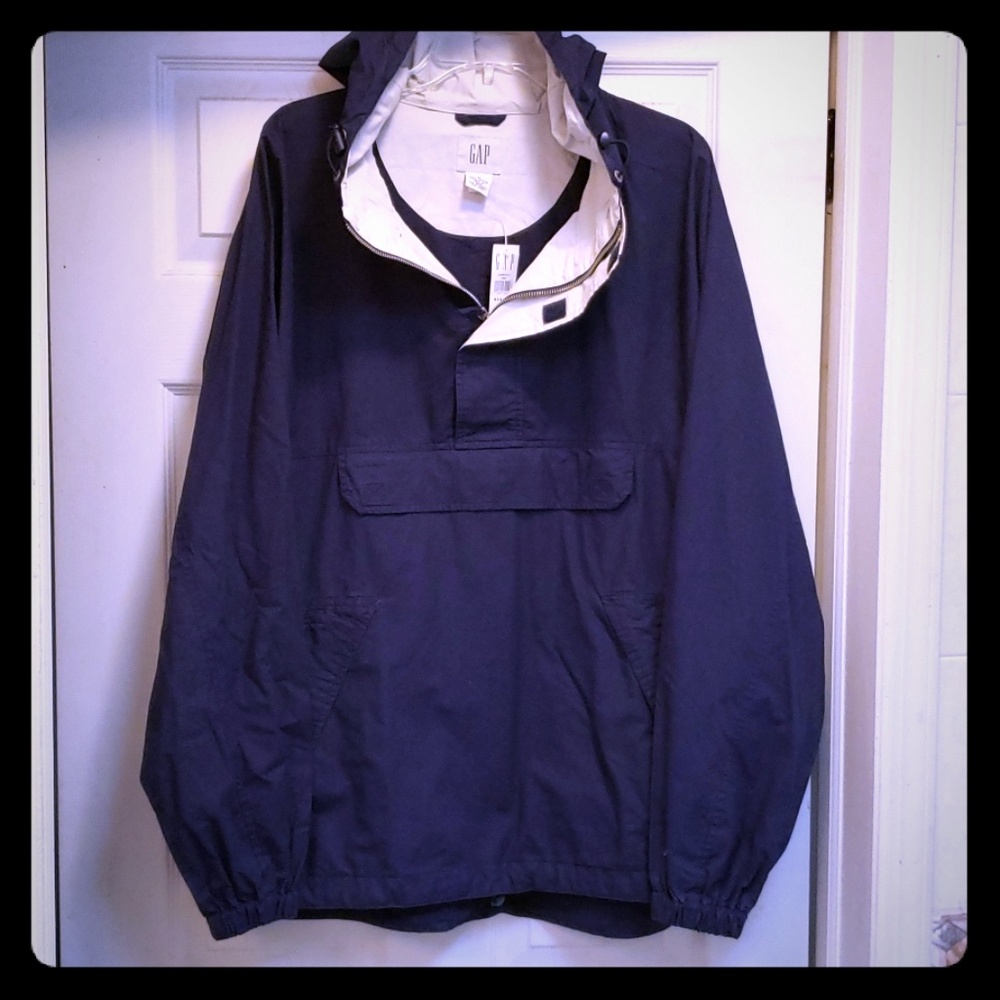 New navy anorak windbreaker